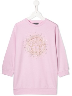 Young Versace платье-толстовка Medusa с заклепками