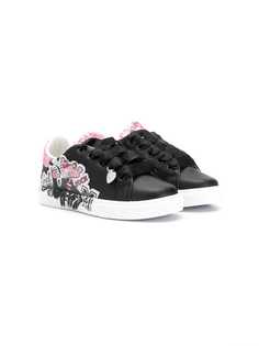 Monnalisa кроссовки на шнуровке с принтом