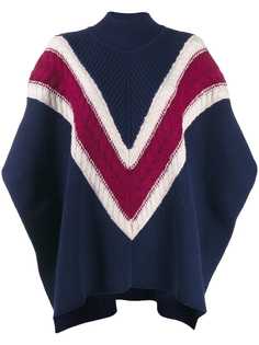 See By Chloé трикотажное пончо с узором шеврон