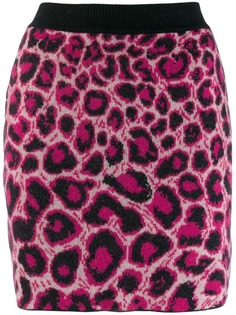 Alberta Ferretti трикотажная юбка с леопардовым принтом