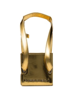 Y/Project metallic gold accordion mini leather tote bag