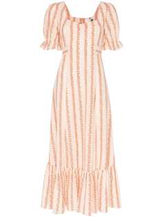 Rixo Kate floral-stripe midi-dress