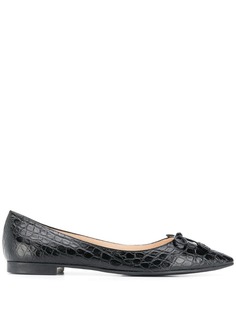 Prada crocodile embossed ballerina pumps