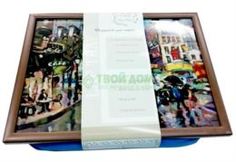 Подносы, подставки, коврики Поднос Топ арт студио с подушкой мулен руж 41x31 см (HSN1286-TA)