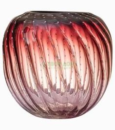 Вазы Ваза Гарда-декор Стеклянная бело-бордовая 17x19см (H17D19)