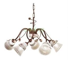 Люстры на цепи Люстра подвесная Ferroluce Люстра стеклянная с пятью лампами с бантом (C1004/C)