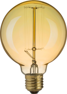 Лампочки Лампа накаливания винтажная Navigator шар 60Вт цоколь E27