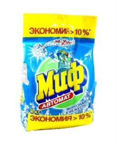 Средства для стирки и ухода за бельем Стиральный порошок для белого белья Миф Морозная свежесть 3в1 4 кг