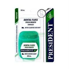 Средства по уходу за полостью рта Зубная нить Президент Флосс невощенный мятный со фтором 15 м