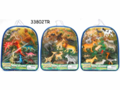 Набор игровой для мальчиков Игровой набор Boley Рюкзачок "В мире животных" в комплекте 20 шт