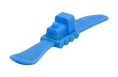 Детская посуда и аксессуары Ложка Oogaa силиконовая голубая поезд 18см (S840)