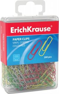 Степлеры, скрепки СКРЕПКИ ЦВЕТНЫЕ.28 ММ.200 ШТ. (19740) Erich Krause