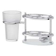 Принадлежности для ванной Держатель зубных щеток и пасты со стаканом (матовый хрусталь; хром) FBS NOS 061