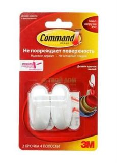 Принадлежности для ванной Крючок 3M Command Легкоудаляемый малый
