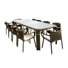 Комплекты мебели Комплект стол d.brown+10 кресел brown 41 с под EMU