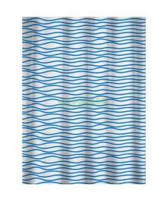 Шторки Штора для ванной комнаты Primanova Waves-Turguoise с горизонтальным рисунком волной 180х200 см