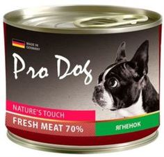 Влажный корм и консервы для собак Корм для собак Pro Dog ягненок, 200 г