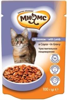 Влажный корм и консервы для кошек Корм для кошек МНЯМС ягненок в соусе 100г