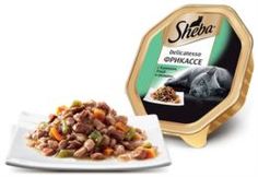 Влажный корм и консервы для кошек Корм для кошек SHEBA Delicatesso Фрикассе кролик, утка и овощи 85г