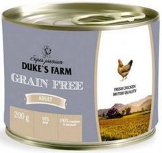 Влажный корм и консервы для собак Корм для собак Dukes Farm Grain free курица, клюква, шпинат 200 г