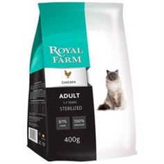 Сухой корм для кошек Корм для кошек ROYAL FARM курица 400г