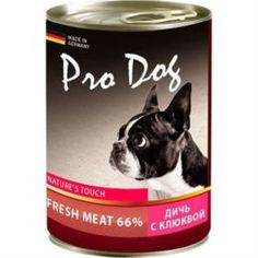Влажный корм и консервы для собак Корм для собак PRO DOG Дичь с клюквой 400 г