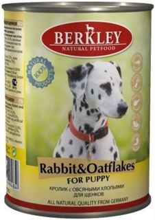 Влажный корм и консервы для собак Корм для щенков Berkley Кролик, овсянка 400г