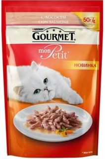 Влажный корм и консервы для кошек Корм для кошек GOURMET Mon Petit Лосось 50г