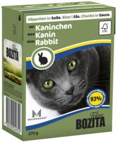 Влажный корм и консервы для кошек Корм для кошек BOZITA Кусочки в соусе с кроликом 370г