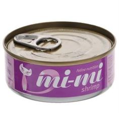 Влажный корм и консервы для кошек Корм для кошек Mi-Mi с креветками, 80г