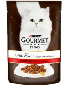 Влажный корм и консервы для кошек Корм для кошек GOURMET AlaCarte Говядина и овощи в подливе 85г