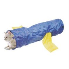Домики, лежаки, переноски, когтеточки Тоннель для кошек MAJOR Colour шуршащий синий 30х120 см