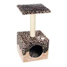 Домики, лежаки, переноски, когтеточки Дом-когтеточка для кошек MAJOR Леопард 40х40х60см