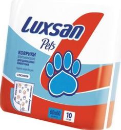 Пеленки, подгузники, салфетки Коврик для кошек и собак Luxsan Premium с рисунком 60х60 см 10 шт