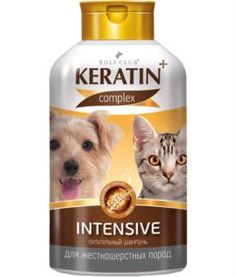 Косметика Шампунь для кошек и собак Keratin+ Intensive для жесткошерстных пород 400 мл