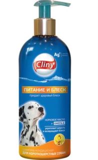 Косметика Шампунь для собак Cliny Питание и блеск для короткошерстных пород 300 мл