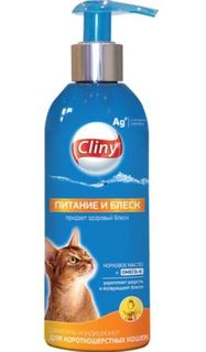 Косметика Шампунь для кошек Cliny Питание и блеск для короткошерстных пород 200 мл