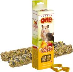 Корм, лакомства и минералы для грызунов Лакомство для грызунов LITTLE ONE Палочки с фруктами и орехами 2шт 120г
