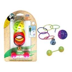 Домики, игрушки, кормушки и аксессуары для птиц Игрушка для птиц PENN PLAX Набор кольца, мяч, штанга