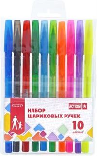 Письменные принадлежности Разноцветные гел.ручек action!. 10 цв Action