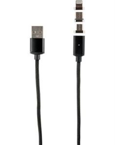 Кабели и переходники Кабель Red Line Magnetic USB - micro USB/USB Type-C/Lightning черный