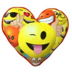 Мягкая игрушка Подушка Imoji Смайлики в форме сердца 30 х 30 см