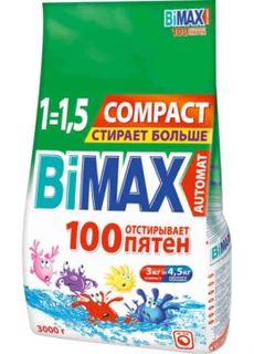 Средства для стирки и ухода за бельем Стиральный порошок BiMax 100 пятен Automat 3 кг
