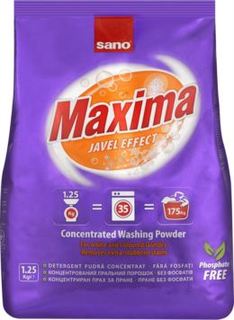 Средства для стирки и ухода за бельем Стиральный порошок SANO Maxima Javel концентрат 1,25 кг