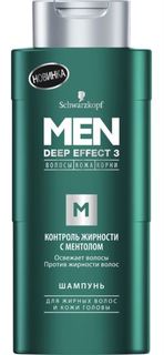Средства по уходу за волосами Шампунь MEN DEEP EFFECT 3 Контроль жирности с ментолом 250 мл