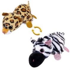 Мягкая игрушка Игрушка перевертыши зебра/леопард ABtoys 16 см