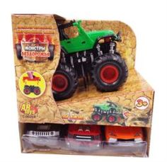 Набор игровой для мальчиков Игровой набор ABtoys Монстры бездорожья с джипом инерционным 4 предмета