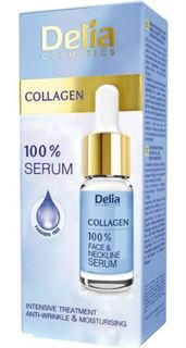 Уход за кожей лица Сыворотка для лица, шеи и декольте Delia cosmetics Collagen от морщин увлажняющая интенсивная терапия 10 мл