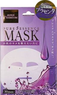 Уход за кожей лица Тканевая маска Japan Gals Premium С тремя видами плаценты 30 шт