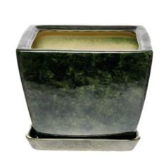 Кашпо, горшки, балконные ящики Горшок для цветов парус зеленый d22см Элитная керамика